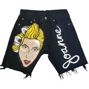 Levi's 501 Rework Black Cut Off Shorts size 30